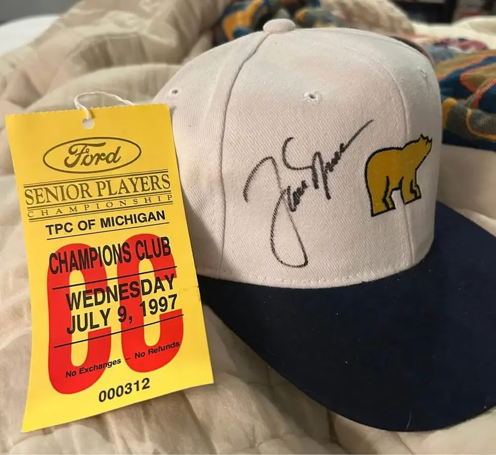 Jack Nicklaus Autographed Golden Bear Cap TPC Michigan 7/9/97